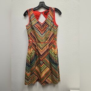 Ellen Tracy Sleeveless Fit & Flare Geometric Print Dress – Size 4